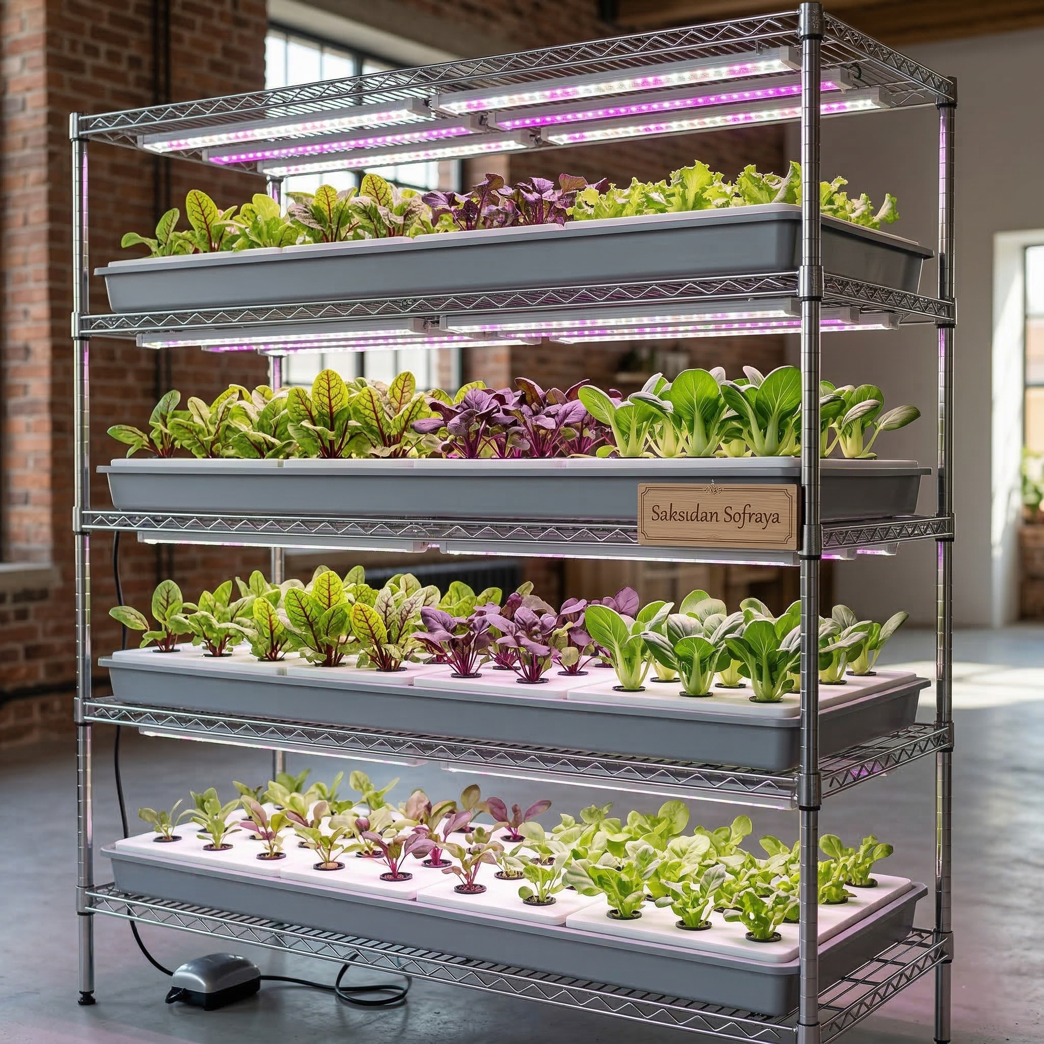 Kontrollü ışık altında mikro filiz ve babyleaf üretim tesisi