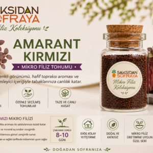 Amarant Kırmızı mikro filiz tohumu 10 gr mantar tıpalı cam kavanoz
