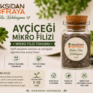 Ayçiçeği Mikro Filiz Tohumu 10 gr mantar tıpalı cam kavanoz 10 gr